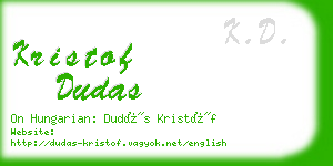 kristof dudas business card